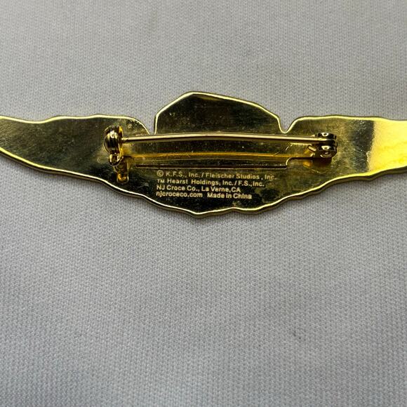 Betty Boop Lapel Pin Aviation Wings Flight 3”, Good Condition - Picture 3 of 3